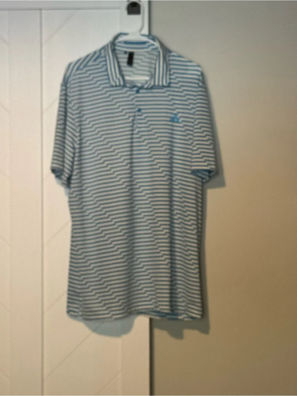 adidas Ultimate365 Mesh Print Golf Polo Blue White Size XL